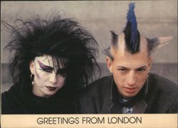 Greetings From London - 1980's Goth & Punk Fashion Postcard