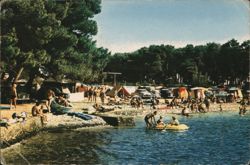 Beach Scene at Camping Zadar, Croatia Postcard