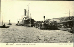 Liverpool.Landing Stage from the Mersey England Postcard Postcard