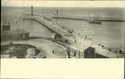 Whitey Pier & H.M.S.Traton England Postcard Postcard