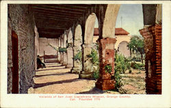 Veranda Of San Juan Capistrano Mission Postcard