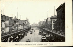 Elevated Road And Bowery Postcard