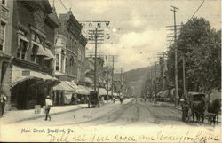 Main Street View Looking South Bradford, PA Postcard Postcard