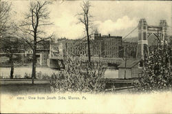 View From South Side Warren, PA Postcard Postcard