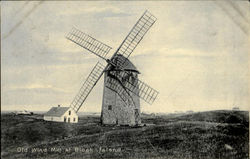 Old Wind Mill At Block Island Postcard