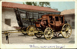 The Limited And A Freight Car Of Early Days Postcard