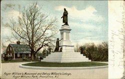 Roger William's Monument And Betsey Williams Cottage, Roger Williams Park Postcard