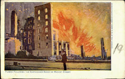 Flames Following The Earthquake Shock, Market Street San Francisco, CA Postcard Postcard