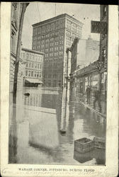 Wabash Corner During Flood Pittsburgh, PA Postcard Postcard