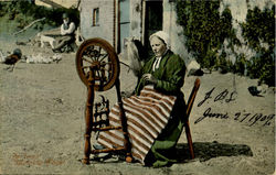 An Irish Spining Wheel Postcard