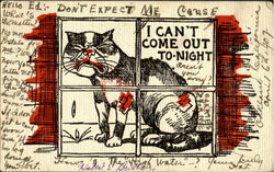 I Can't Come Out To-Night Postcard