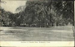 Entrance To Seaside Park Bridgeport, CT Postcard Postcard