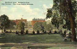 Elm Terrace. View from Capitol Grounds, Bushnell Park Hartford, CT Postcard Postcard