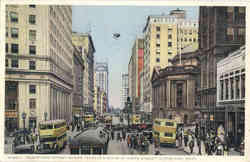 Downtown Street Scene Postcard