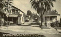 Entrance To Lockwood Auto Court, North Broadway Or Main St Postcard