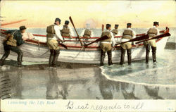 Launching The Life Boat Postcard