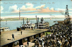 River Front And Levee Missouri River Kansas City, MO Postcard Postcard