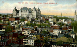 View Of City From Cathedral Tower Albany, NY Postcard Postcard