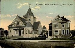 St. John's Church And Parsonage Oshkosh, WI Postcard Postcard