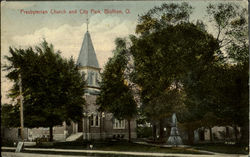 Presbyterian Church And City Park Postcard