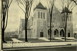 New M. E. Church Glens Falls, NY Postcard Postcard