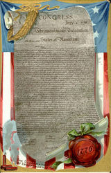 The Declaration Of Independence 4th of July Postcard Postcard