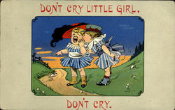 Don't Cry Little Girl Girls Postcard Postcard