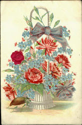 Floral Arrangement, Beetle Flowers Postcard Postcard