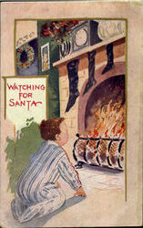 Watching For Santa Children Postcard Postcard