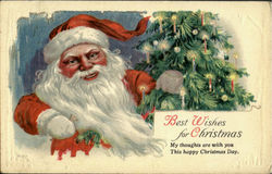 Best Wishes For Christmas Santa Claus Postcard Postcard