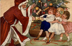 Christmas Greetings Santa Claus Postcard Postcard