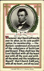 Lincoln's Idea Of Christianity Postcard