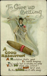 To Give Up Betting Cigar Casinos & Gambling Postcard Postcard