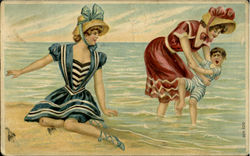 At the Beach Swimsuits & Pinup Postcard Postcard