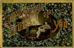 Somebody Thinks Of You Romance & Love Postcard Postcard