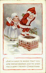 Children Santa Postcard