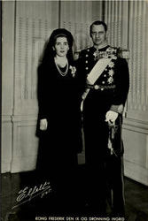 Kong Frederic Den Ix Og Dronning Ingrid Royalty Postcard Postcard