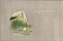 Hearty Congratulations Babies Postcard Postcard