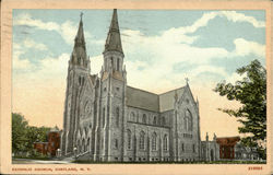 Catholic Church Cortland, NY Postcard Postcard