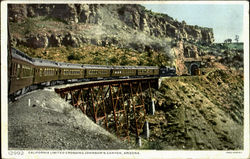 California Limited Crossing Johnson's Canyon Arizona Railroad (Scenic) Postcard Postcard