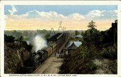 Entering Little Rock Via St. L. & I. M. S. Ry. Arkansas Postcard Postcard