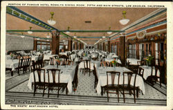 Portion Of Famous Hotel Rosslyn Dining Room, Fifth and Main Streets Los Angeles, CA Postcard Postcard