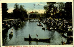 Band Stand And Canal On Concert Day At Belle Isle, Belle Isle Postcard