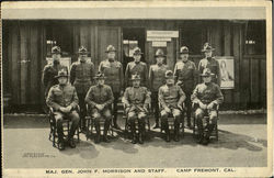 Maj. Gen. John F. Morrison And Staff Camp Fremont Postcard