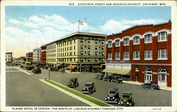 Sixteenth Street And Business District Cheyenne, WY Postcard Postcard