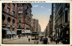 Broadway North From Locust St Postcard