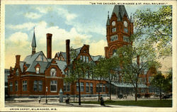 Union Depot Milwaukee, WI Postcard Postcard