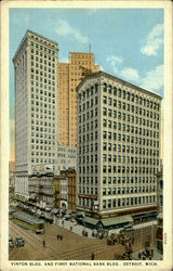 Vinton Building And First National Bank Building Detroit, MI Postcard Postcard