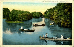 Canoeing Belle Isle Postcard