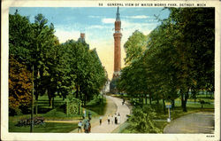 General View Of Water Works Park Postcard